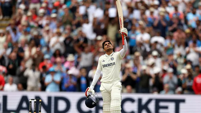 Shubman Gill during a test match